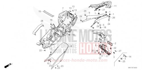 GARDE-BOUE ARRIERE CB650RAP de 2023